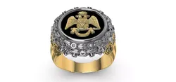 Masonic Double Eagle Ring 3D print model