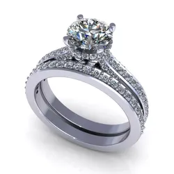 Bridal Set Woman Engagement Ring 3D print model