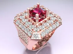 Diamond Rings - Mens Ring - N3829 3D print model