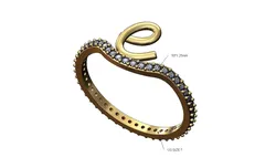 E letter initial 3d lowercase wire diamond eternity ring  3D print model