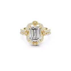 Emerald Cut Halo Diamond Engagement Ring STL 3DM CAD 3D print model
