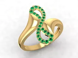 Infinity Twist Diamond Ring for Women 1687 3D print model