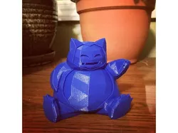 Low Poly Snorlax with Detail and Facial Features