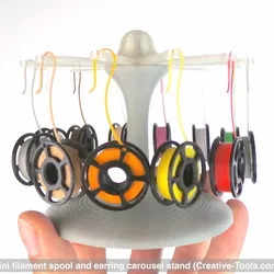 Mini filament spool and earring carousel stand