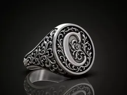Monogram C Signet Ring  Vintage Ornament 3D print model