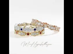 Royal Beaded Eternity Ring with Diamonds 3D print model