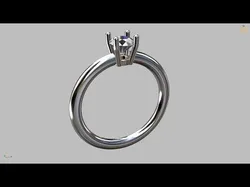 Solitaire Ring 5 00mm Gem 3D print model