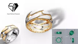 textured and mirrored design stl 3d gold ring model gr0041 3D print model