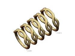Twisted overlapping knot link ring US sizes 6to10 3D print model