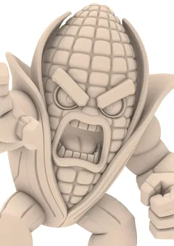 Angry Corn Monster Cartoon Creature Mais Monster 3D print model