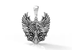 Angry Eagle Head Pendant 3D print model