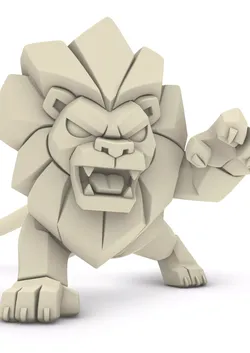 Angry Lion Monster Animal Figure 3D print model