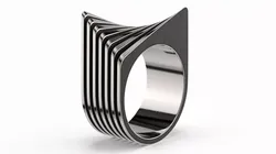 Argentum Number 1 Ring Spiral Shape Silver 3D model