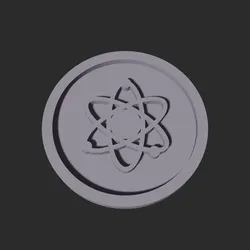 Atom Symbol Disc – 3D Printable Game Token
