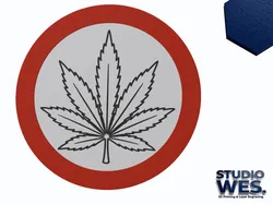 Cannabis Leaf - Forbidden Traffic Sign - Wall Art v2