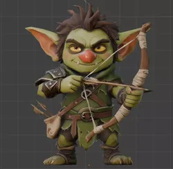 Chibi Goblin Archer - Game Ready 3D Model Low-poly 3D model