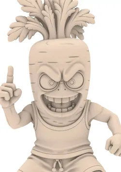 Crazy Carrot Vegetable Fighter STL Karotten  3D print model