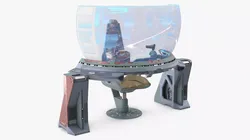 Curved Display Command Console 3D model