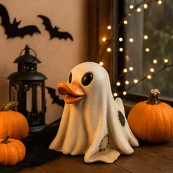 Cute Ghost Duck Halloween 3D Print Model STL OBJ GLB 3D print model