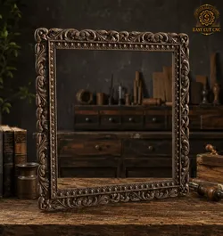 Elegant Baroque Mirror Frame STL Model 3D model