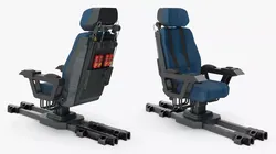 Ergonomic Command Operator Seat Blue 3D model