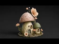 Fairy Mushroom House Fantasy Cottage - 4K PBR High-Poly Diorama 3D model
