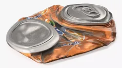 Fanta Crushed Soda Can Orange Used 3D model