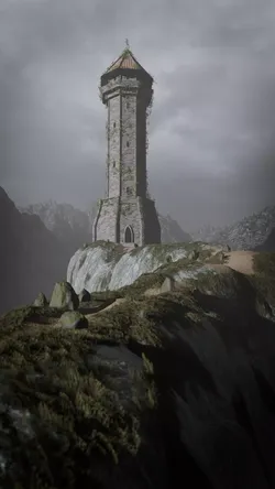 Fantasy Mountain Watchtower Environment 3D model