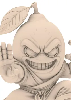 Funny Angry Orange Lemon Monster Figure 3D print model