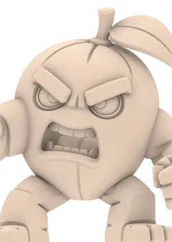 Funny Angry Orange Lemon Monster Figure 3D print model
