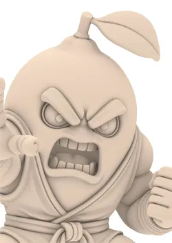 Funny Angry Orange Lemon Monster Figure 3D print model