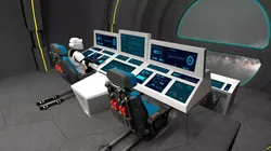 Futuristic Command Center With Pilots And Dashboards Black 3D model