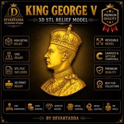George VI King Emperor Relief STL for CNC And Coin Design 3D print model