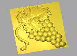 Grape Cluster 3D STL Relief Model 3D model