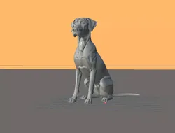 Great Dane Dog  Seated Sculpture 3D print model