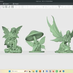 Group of 3 Fantasy styled garden fairies group V4