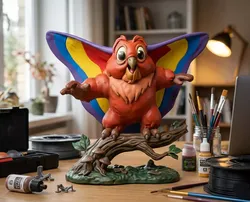 He-Man Inspired Owl STL File-Cartoon Bad Owl Fan Art Figurine 3D print model
