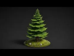 High Detail Stylized Spruce Tree 4K PBR   3D model