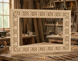 Islamic Geometric Mirror Frame STL 3D model