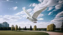 Lowpoly White Dove in Flight 3D model