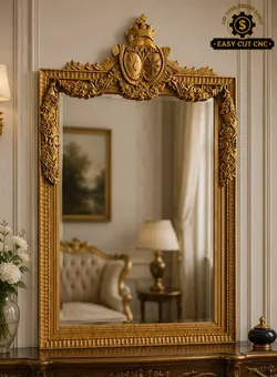 Luxury Floral Crown CNC Frame STL File 3D model
