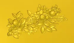 Luxury Fruit Branch 3D STL Relief Model  3D model