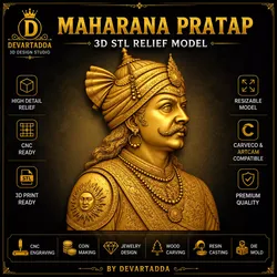 Maharana Pratap Relief STL 3D print model