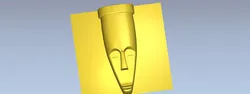 Minimalist African Tribal Mask STL Model 3D model