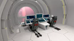 Mission Control Hub With Pilots And Panels White 3D model