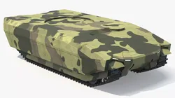 Modular Armored Tank Chassis Military Camouflage Simplified 3D model