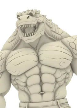 Monster Crocodile Creature Figure 3D print model