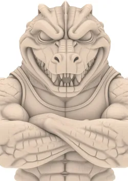 Monster Crocodile Warrior Animal Reptile 3D print model