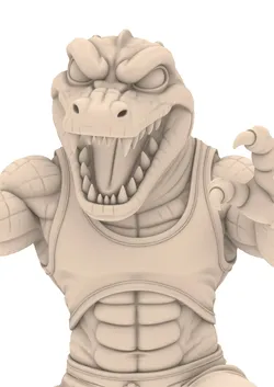 Monster Crocodile Warrior Animal Reptile 3D print model