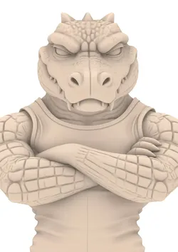 Monster Crocodile Warrior Animal Reptile Figure 3D print model